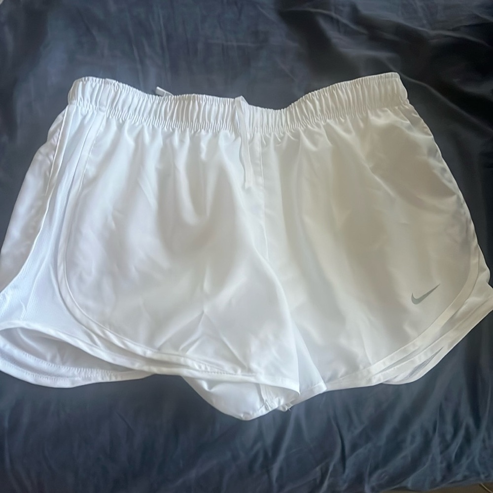 White Nike shorts size L